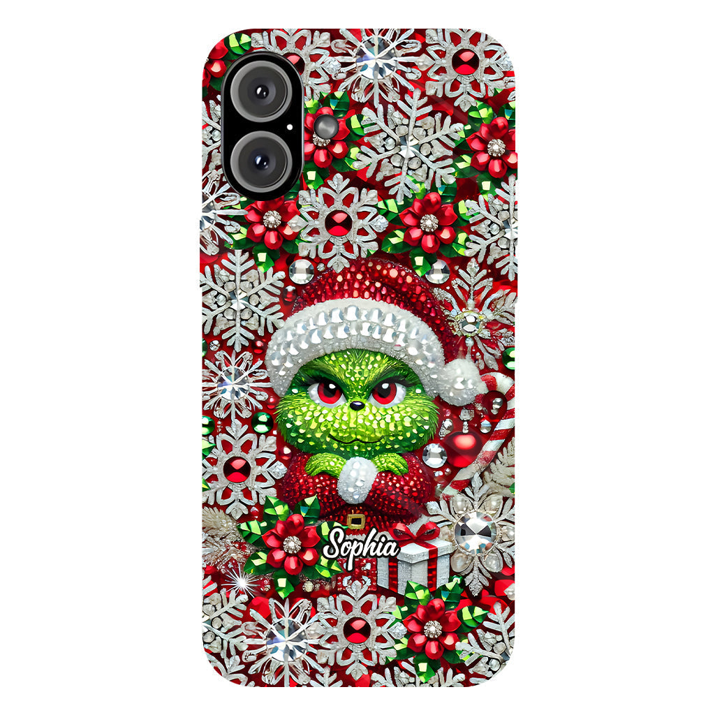 Joyeux Grinchmas - Coque de téléphone personnalisée avec imprimé intégral « Étole de Noël »