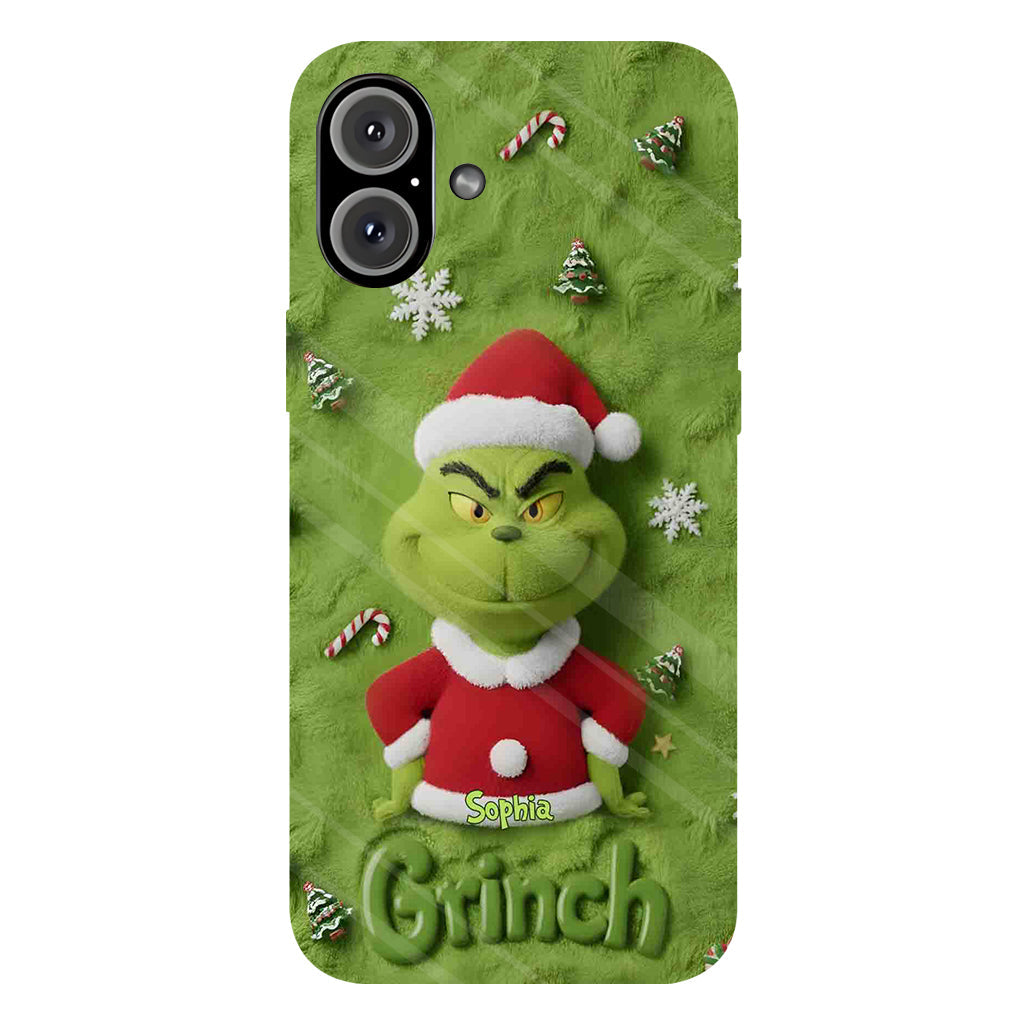 Joyeux Grinchmas - Coque de téléphone personnalisée avec imprimé intégral « Étole de Noël »