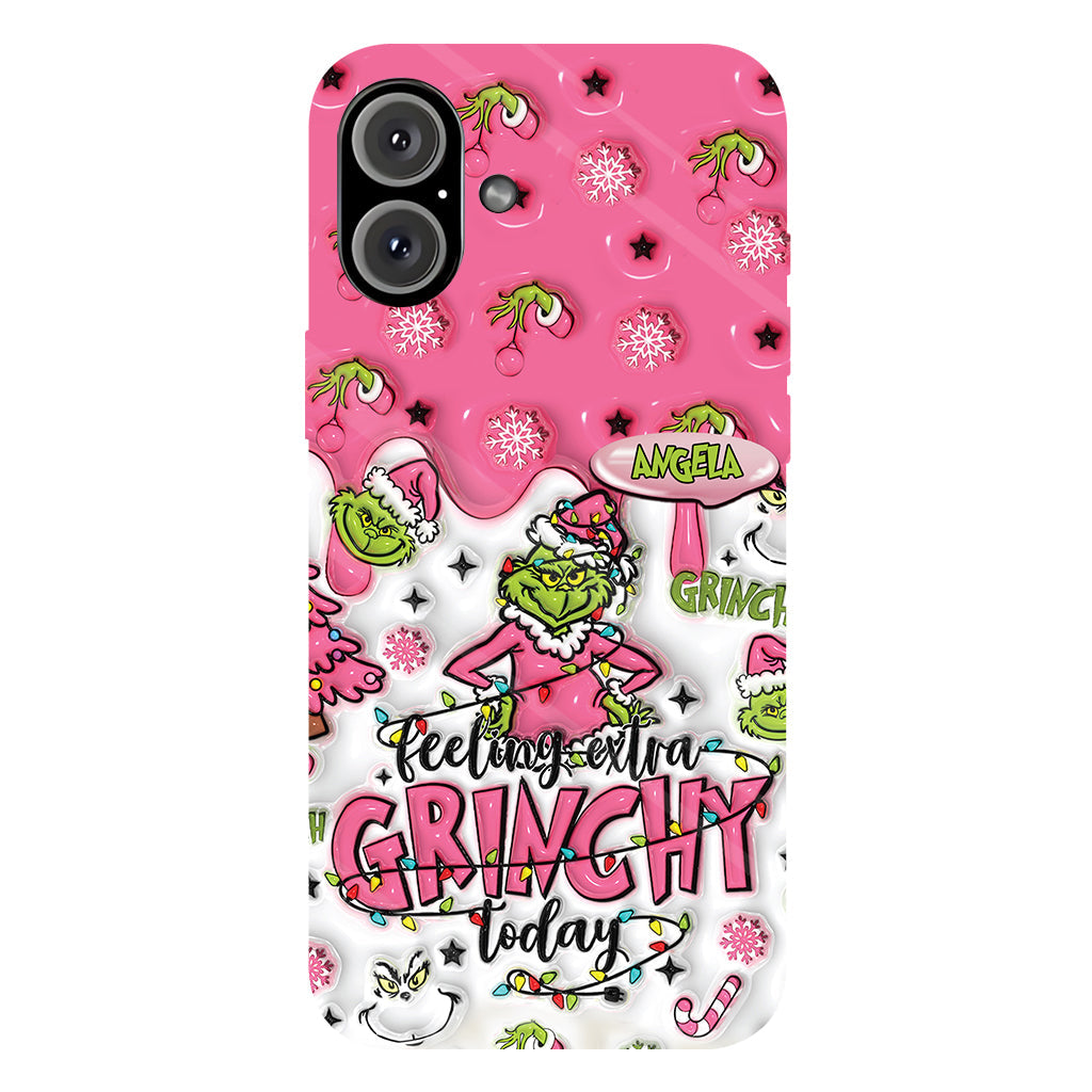 Heute besonders grinchig – personalisierte Handyhülle mit Weihnachtsstola-Motiv und Volldruck