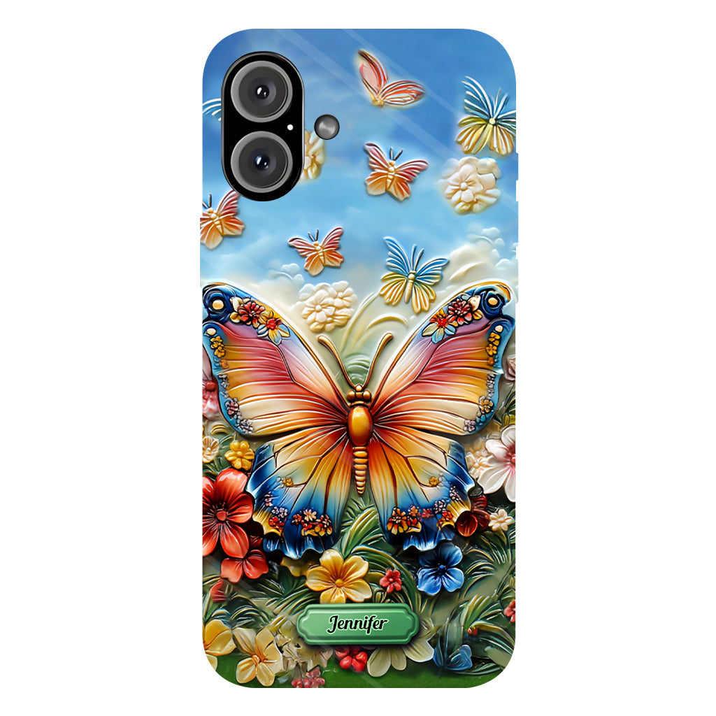 Coque de téléphone personnalisée avec magnifique motif papillon, abeille, libellule et colibri