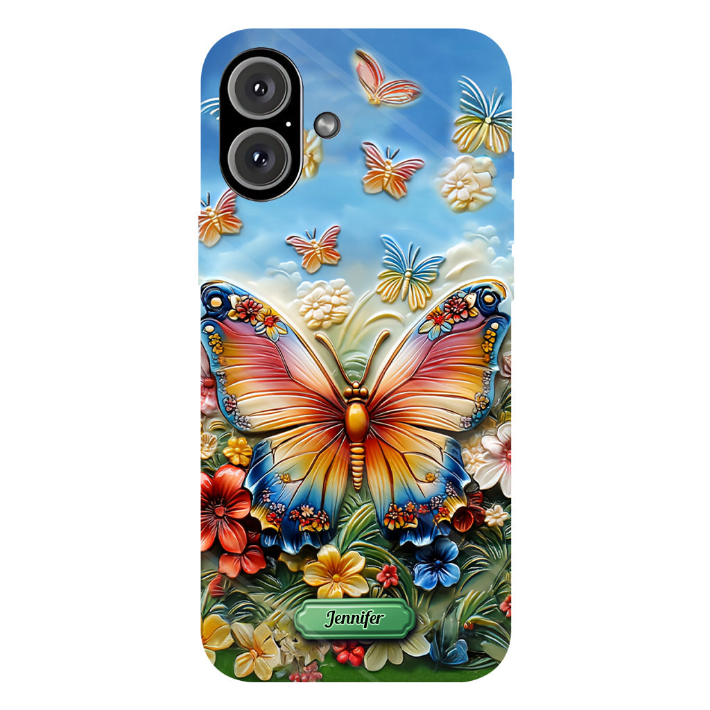 Coque de téléphone personnalisée avec magnifique motif papillon, abeille, libellule et colibri