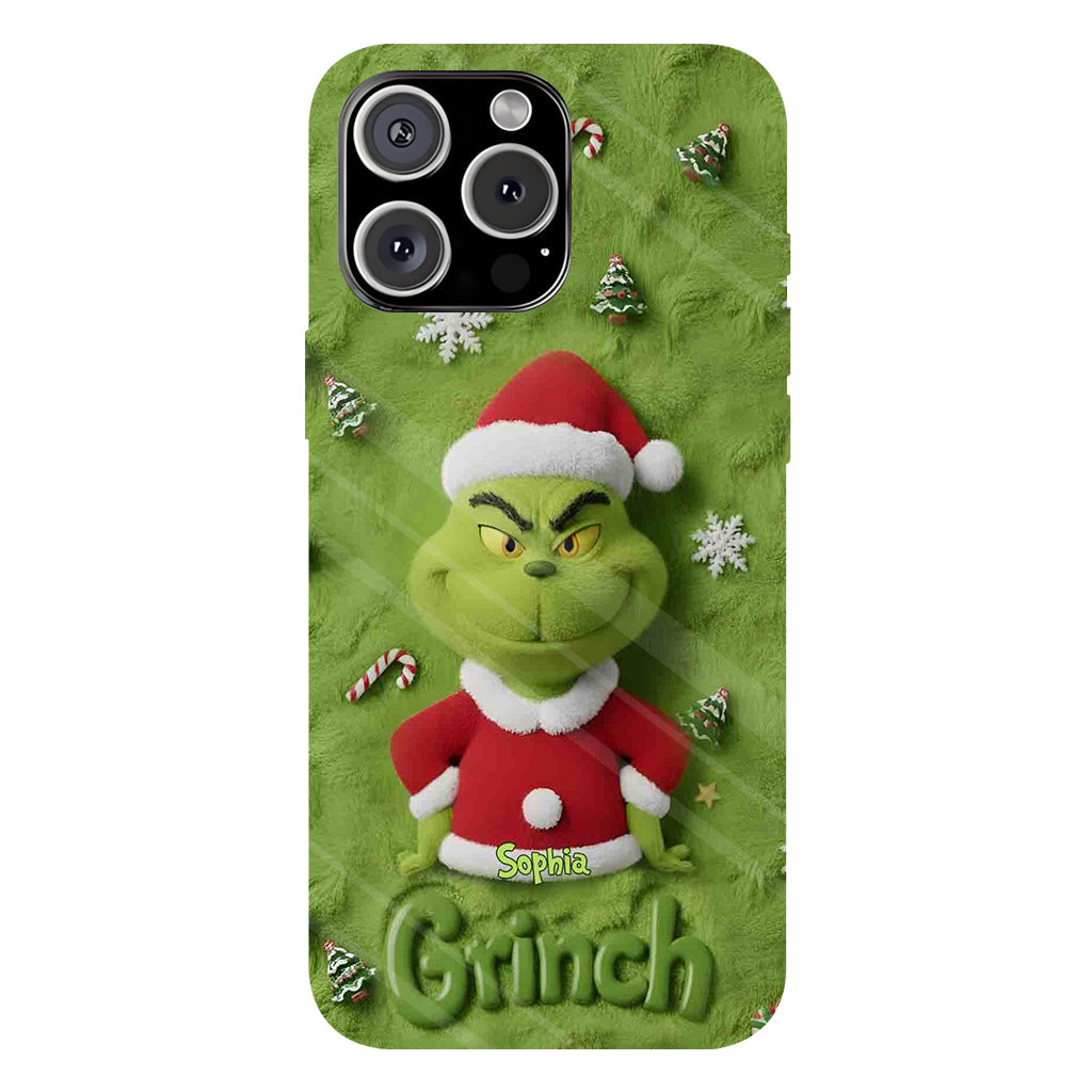 Joyeux Grinchmas - Coque de téléphone personnalisée avec imprimé intégral « Étole de Noël »