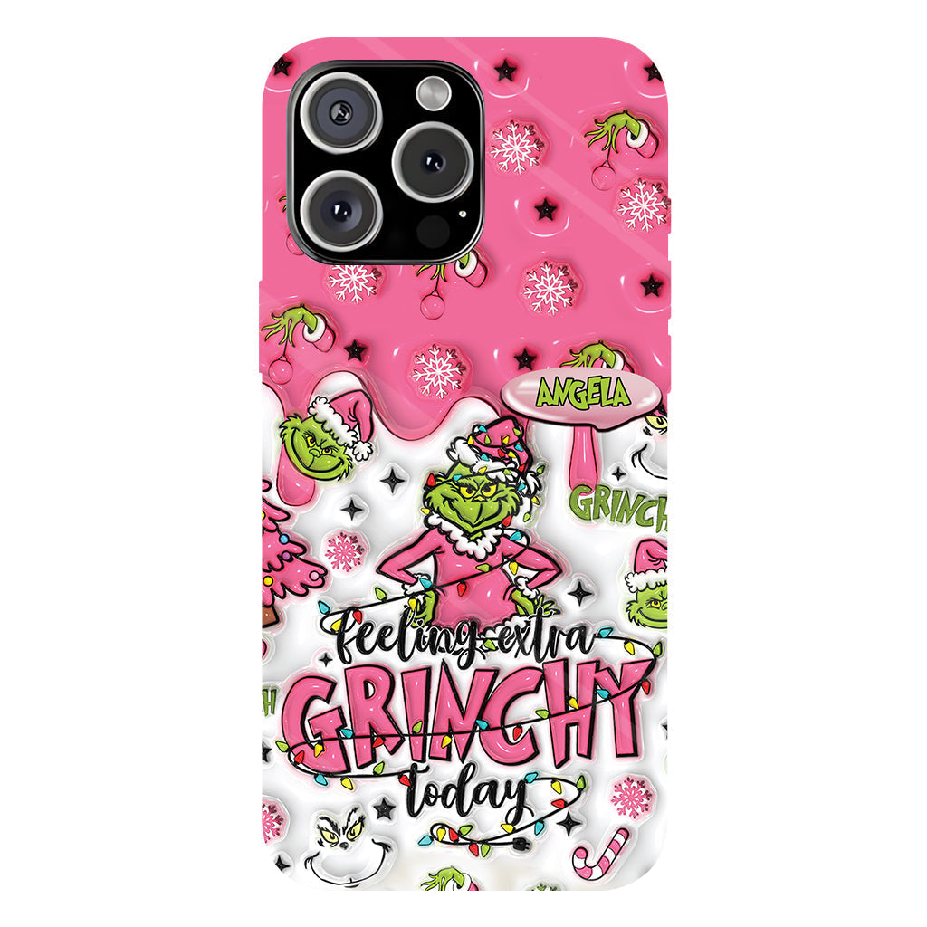 Heute besonders grinchig – personalisierte Handyhülle mit Weihnachtsstola-Motiv und Volldruck