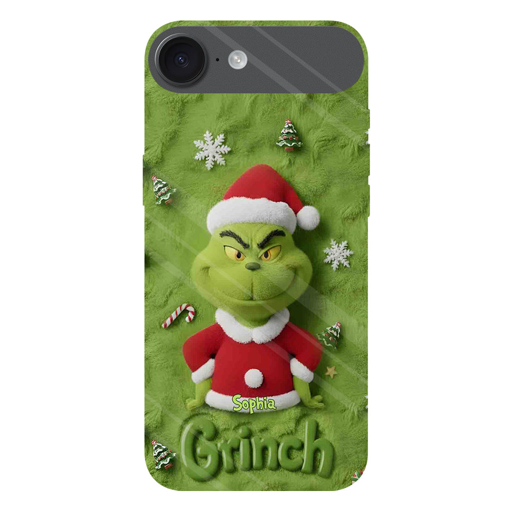 Joyeux Grinchmas - Coque de téléphone personnalisée avec imprimé intégral « Étole de Noël »
