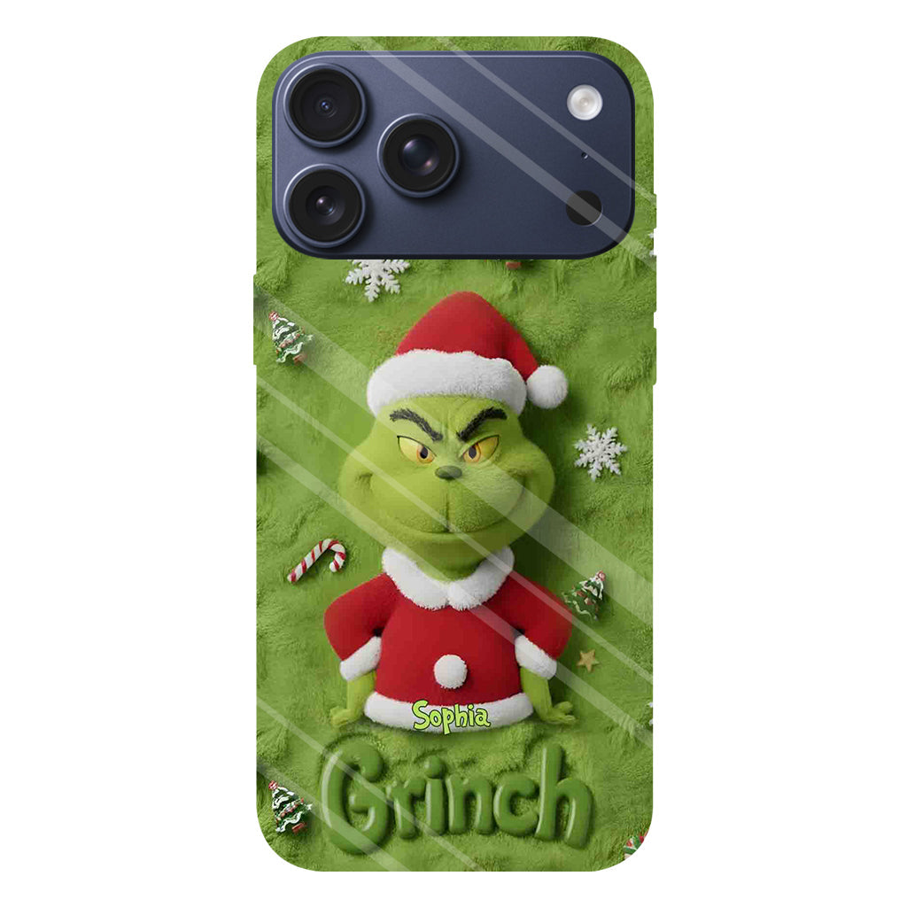 Joyeux Grinchmas - Coque de téléphone personnalisée avec imprimé intégral « Étole de Noël »